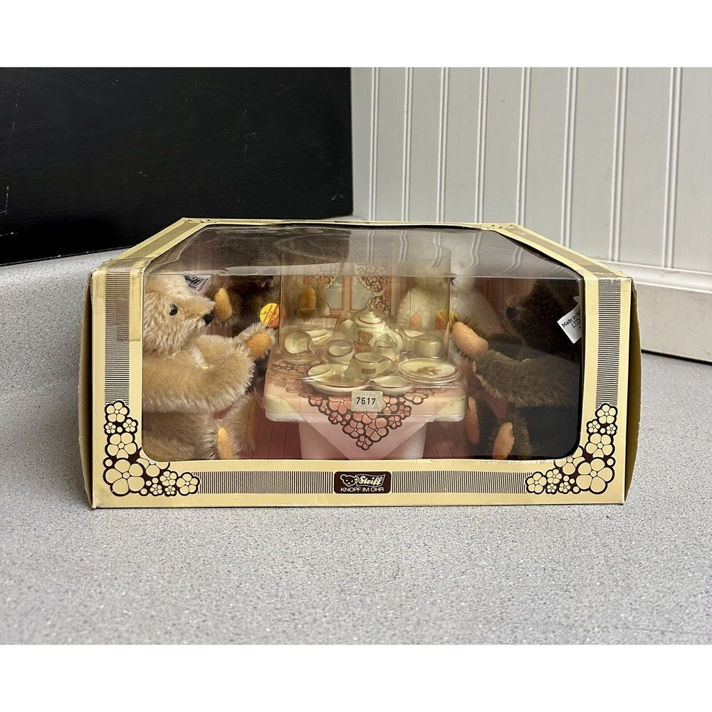 STEIFF ~TEDDY BEAR TEA PARTY SET~ NEW IN BOX 0204/16 Lt Ed